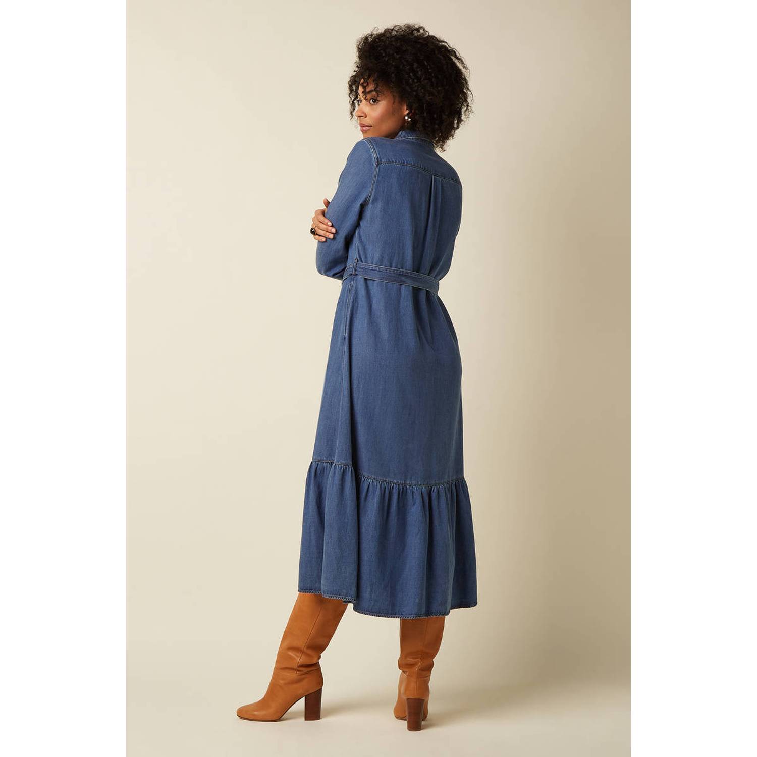 King Louie spijkerjurk met ceintuur medium blue denim