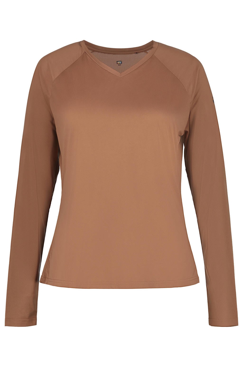 Bruine dames Rukka Muotka V2 hardloopshirt van polyester met lange mouwen en ronde hals