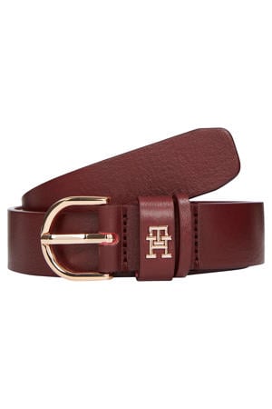 leren riem Essential Effortless bordeauxrood