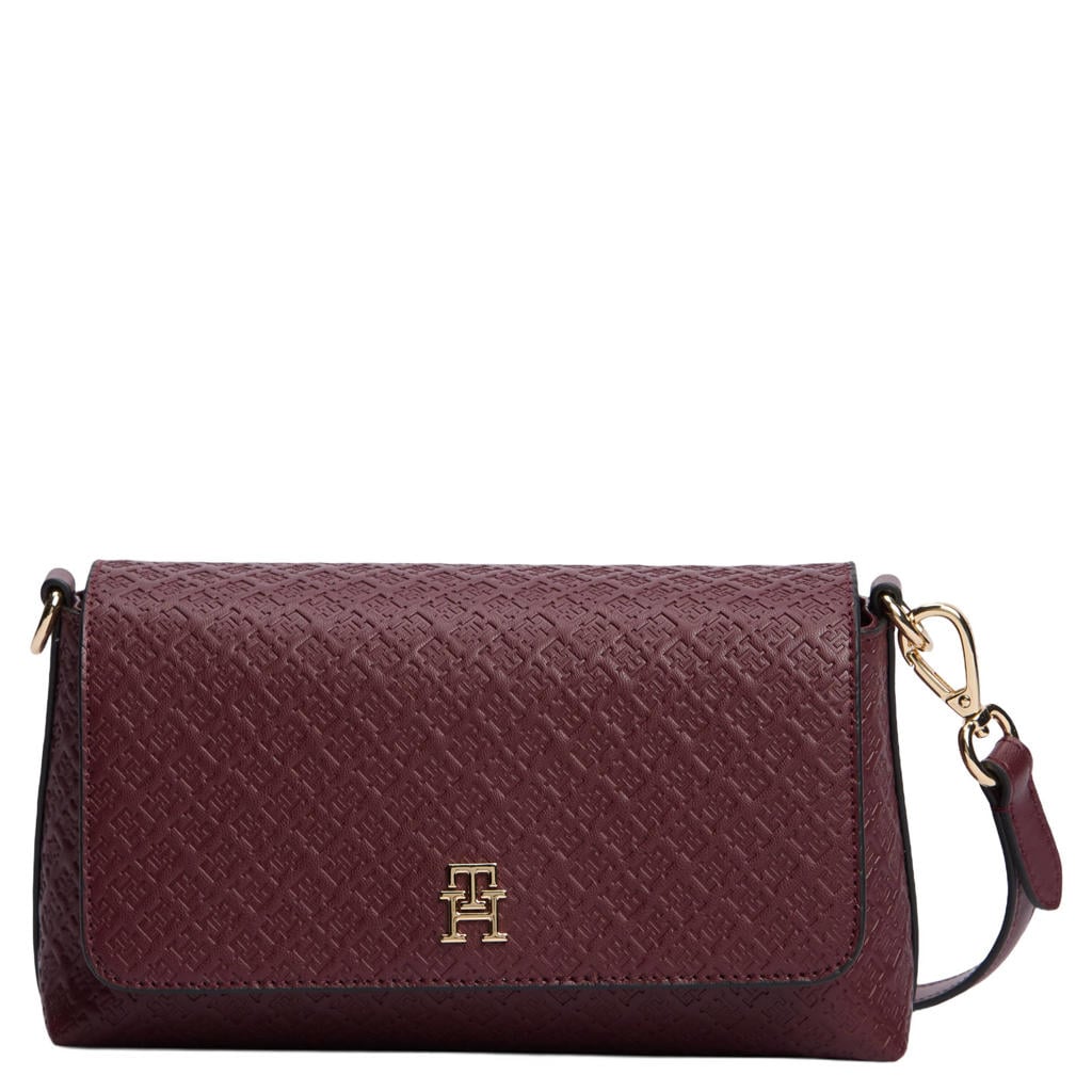 Tommy Hilfiger crossbody tas TH Icon bordeauxrood