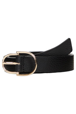 leren riem Double Loop zwart