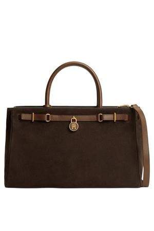 suède handtas American Icon donkerbruin