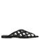 Sacha leren slippers met gevlochten zwart