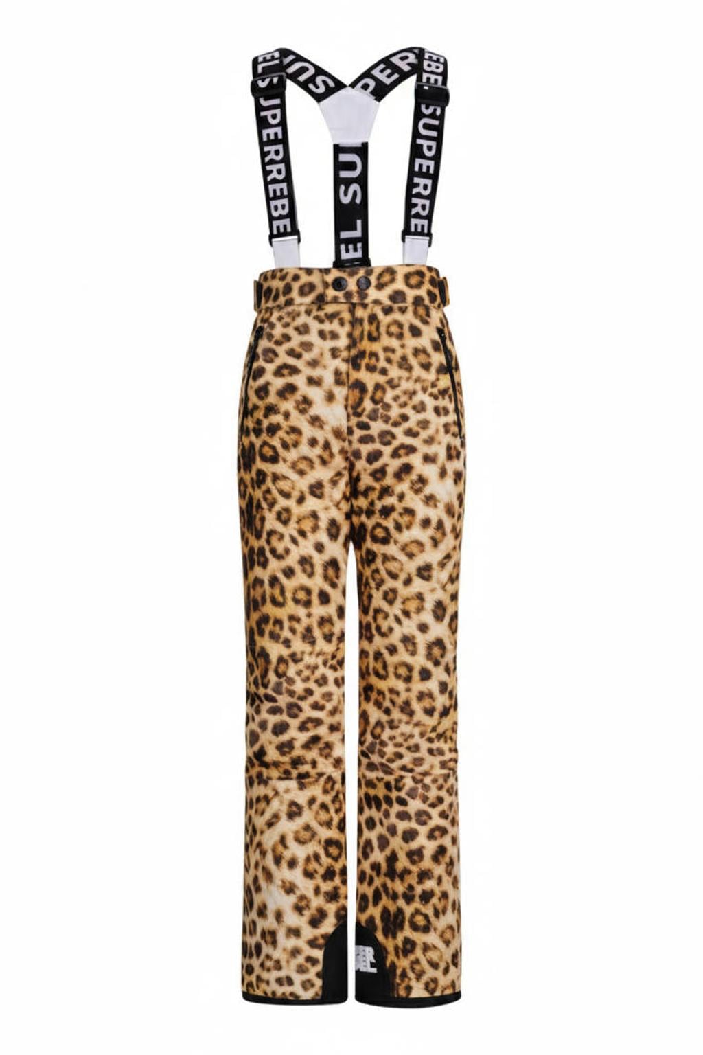 SuperRebel skibroek met dierenprint - zand/zwart/bruin