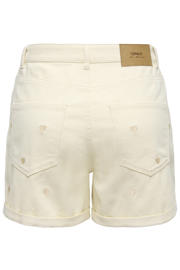 thumbnail: ONLY denim regular waist short met hartjes lichtgeel