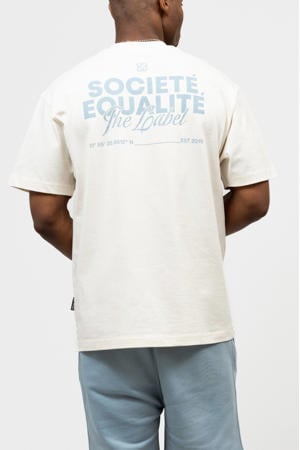 oversized T-shirt met backprint ecru