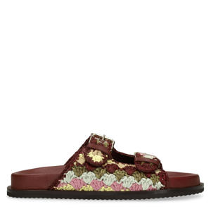 slippers donkerrood/meerkleurig