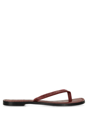 leren slippers bordeaux