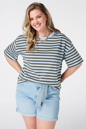 gestreept T-shirt lichtblauw