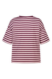 thumbnail: MS Mode gestreept T-shirt donkerrood