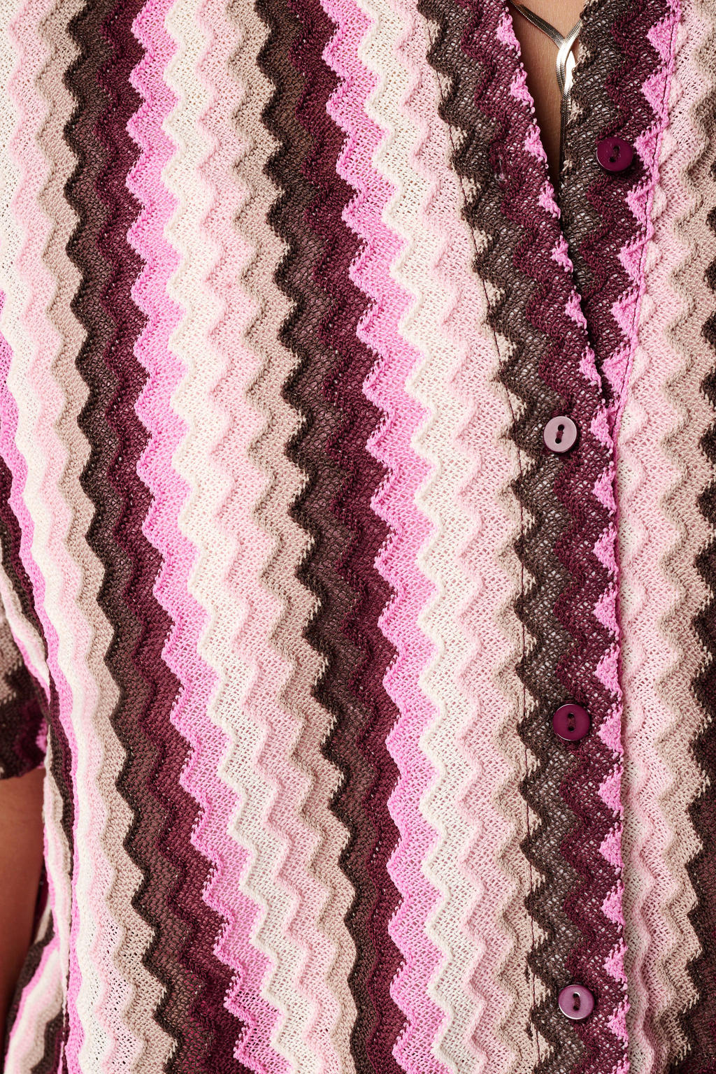 Roze, bruin en witte dames MS Mode met korte mouwen en klassieke kraag