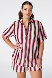 thumbnail: MS Mode gestreepte blouse Plus Size - meerkleurig