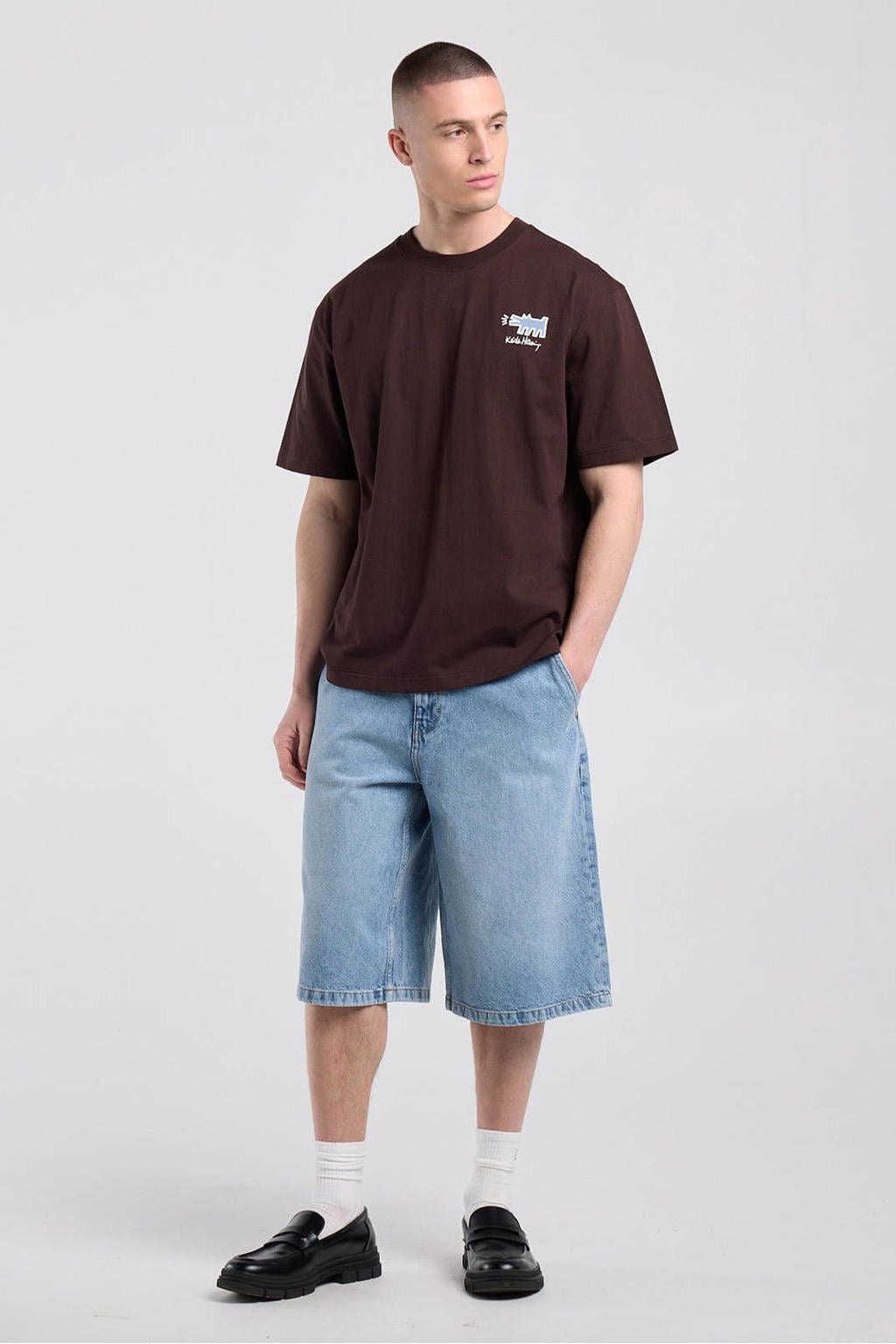 America Today relaxed fit T-shirt met backprint - bruin