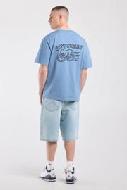 thumbnail: America Today relaxed fit T-shirt met backprint - vintageblauw