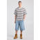 America Today oversized gestreept T-shirt - bruin/wit