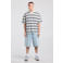 America Today oversized gestreepte T-shirt - blauw/wit