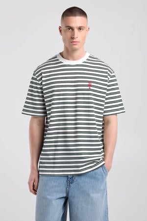relaxed gestreept T-shirt groen