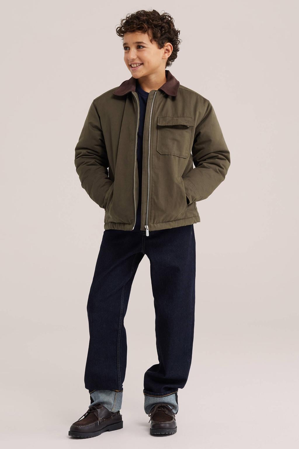 WE Fashion junior tussenjas - olijfgroen