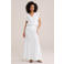 WE Fashion gestreepte blouse broderie wit