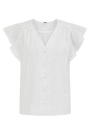 thumbnail: WE Fashion gestreepte blouse broderie wit