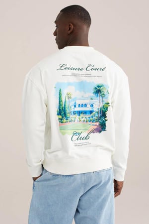 sweater met backprint ecru