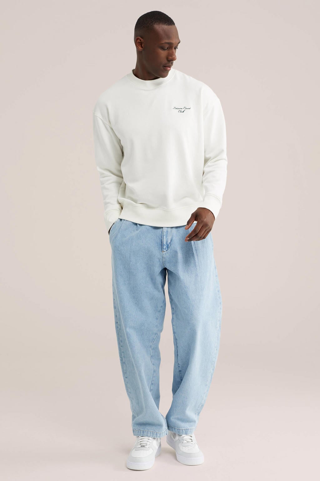 WE Fashion sweater met backprint ecru