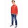 Retour Jeans rechtvallende hoodie met backprint - koraalrood
