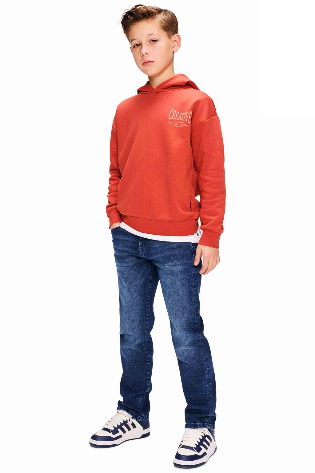 Brique jongens Retour Jeans van katoen-polyester met backprint, lange mouwen en ronde hals