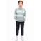 Retour Jeans rechtvallende gestreepte gebreide trui - donkergroen/grijs/offwhite