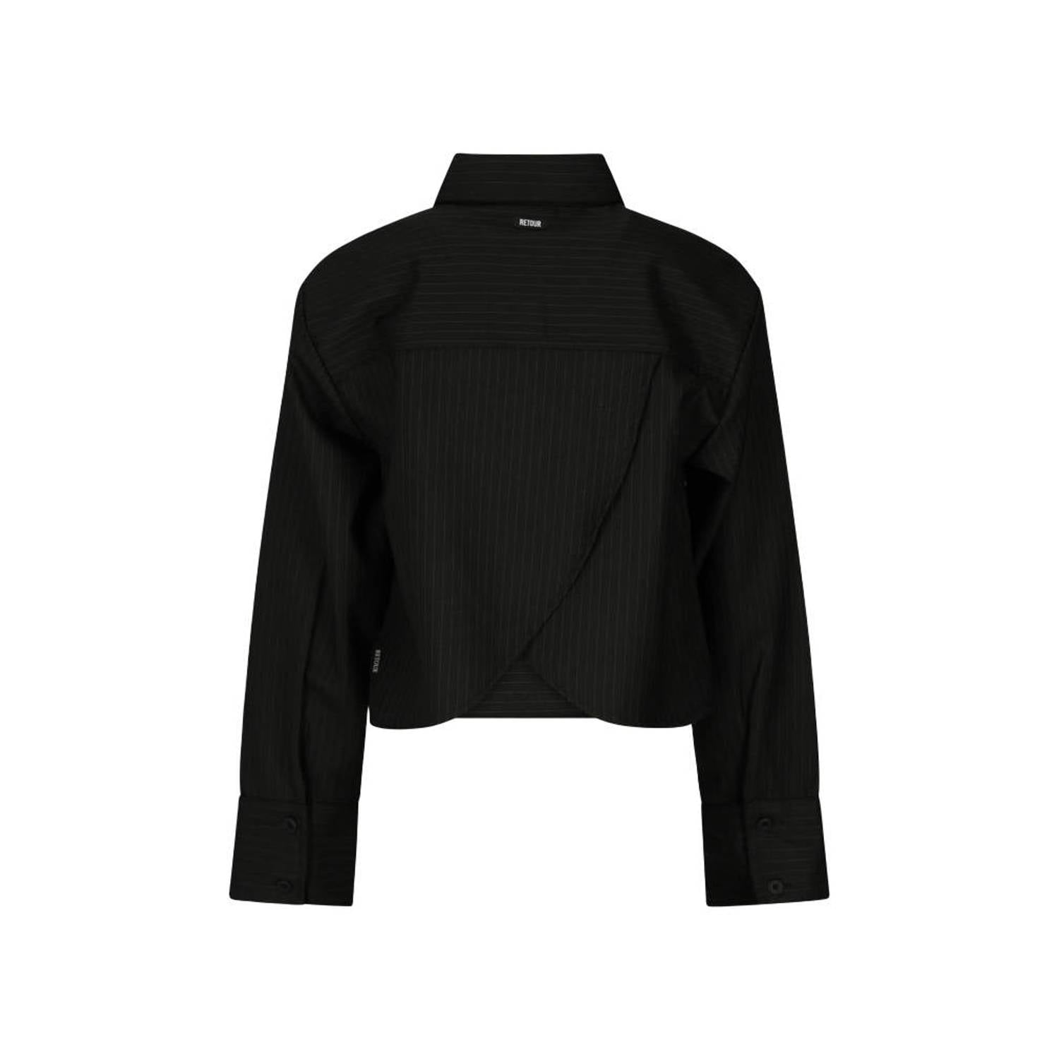 Retour Jeans gestreepte jas zwart