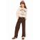 Retour Jeans rechtvallende longsleeve met print - beige