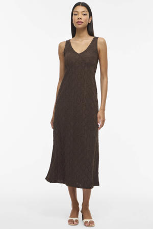 midi jurk bruin