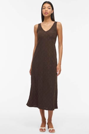 midi jurk bruin