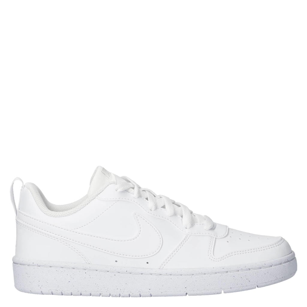 Witte jongens en meisjes Nike Court Borough Low Recraft imitatieleren sneakers met veters