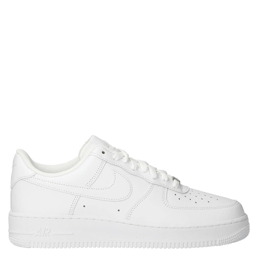 Witte heren Nike Air Force 1 leren sneakers met veters