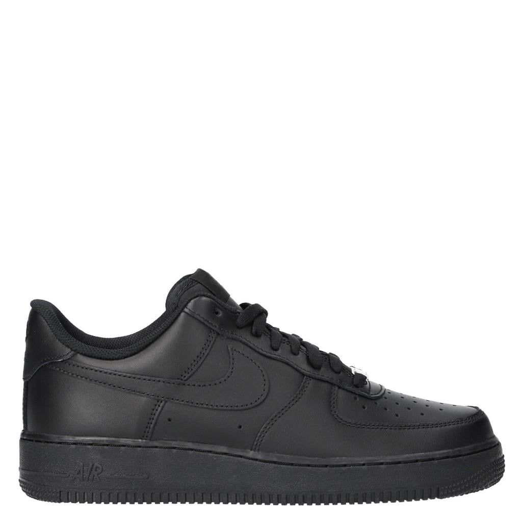 Zwarte heren Nike Air Force 1 leren sneakers met veters