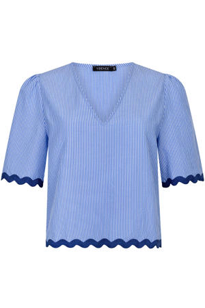gestreepte blousetop - blauw