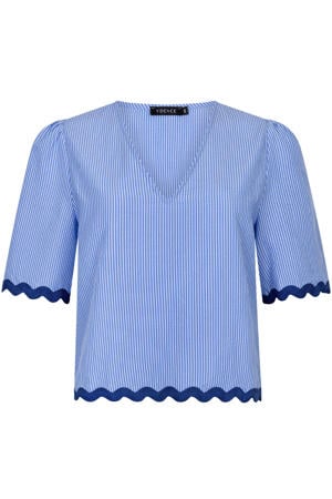 gestreepte blousetop - blauw