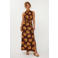 Ydence haltertop met open rug en print - bruin