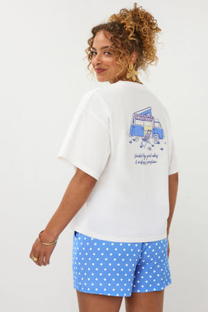 T-shirt met backprint - wit