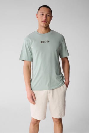 regular fit T-shirt met logo - lichtgroen