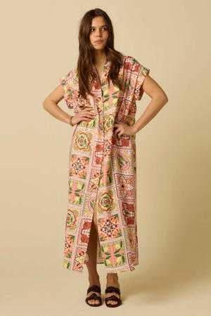 viscose blousejurk met print - meerkleurig