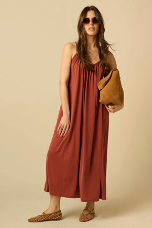 modal midi zomerjurk - donkerrood