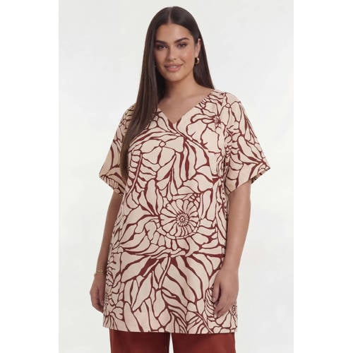 YOEK tuniek donkerrood – Bruin/beige