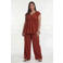 YOEK wide leg regular waist broek donkerrood