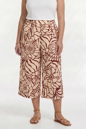 wide leg regular waist bermuda short donkerrood