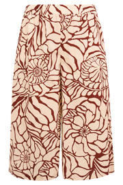 thumbnail: YOEK wide leg regular waist bermuda short donkerrood