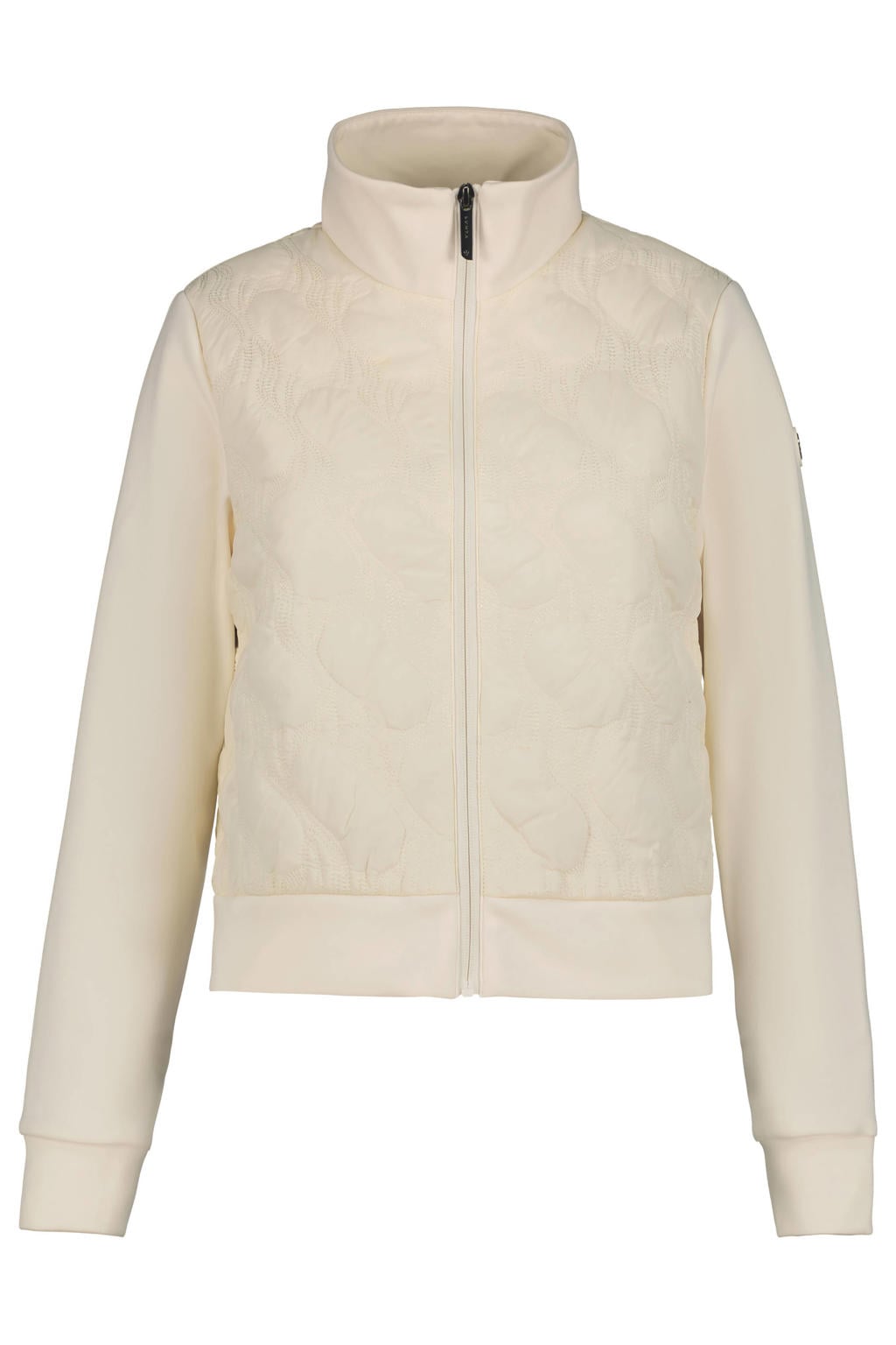 Ecru dames Luhta Antby outdoor vest van polyamide met effen, lange mouwen, opstaande kraag en ritssluiting