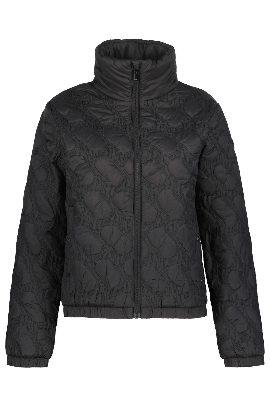 Zwarte dames Luhta outdoorjas van polyamide met effen, lange mouwen, capuchon en ritssluiting