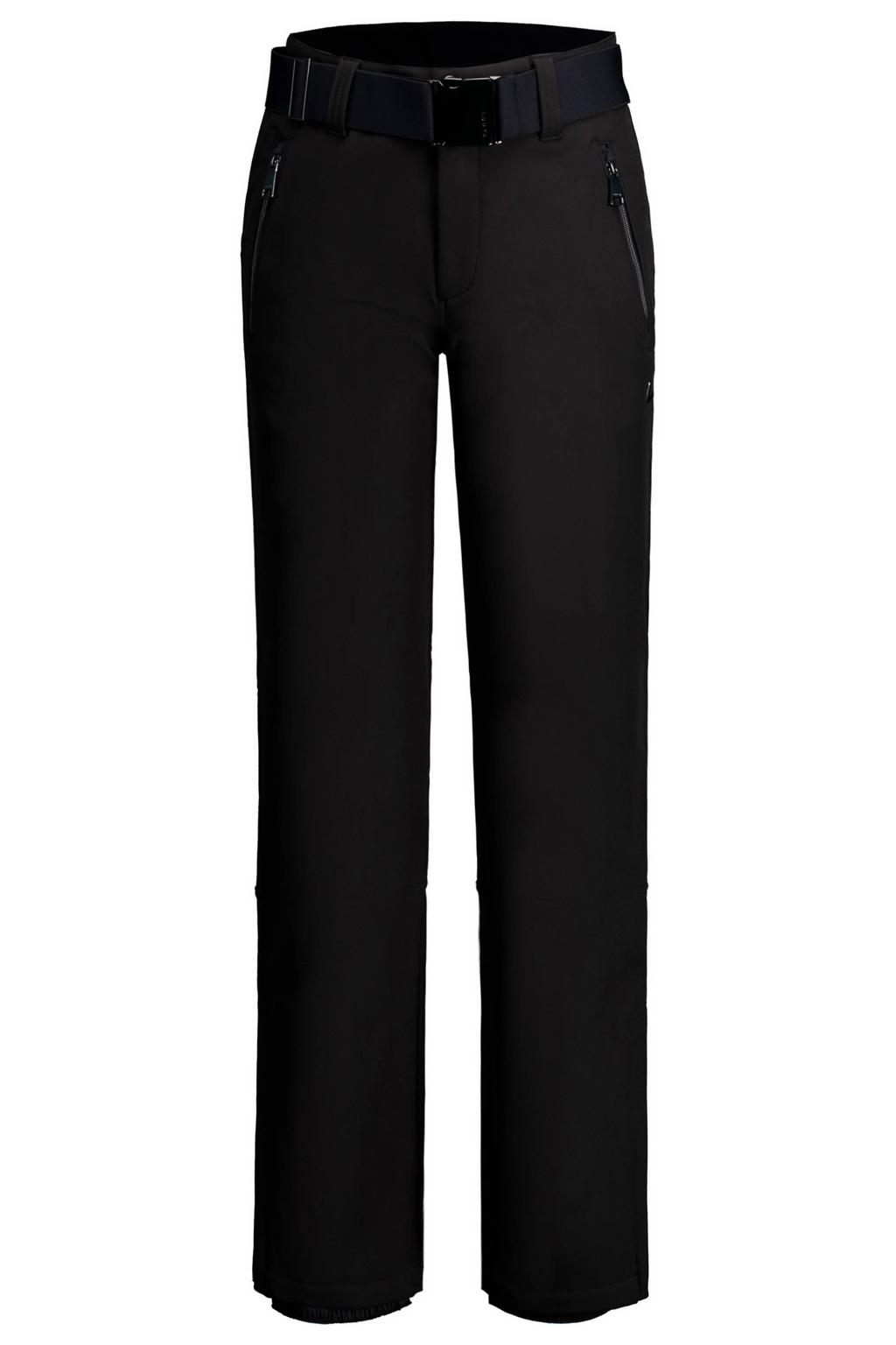 Zwarte dames Luhta Joentaus skibroek van softshell materiaal met rits- en drukknoopsluiting en effen